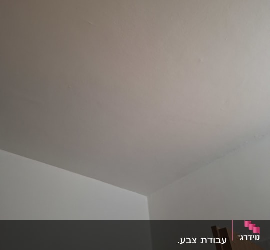 תקרה וקירות צבועים בלבן בחדר אמבטיה